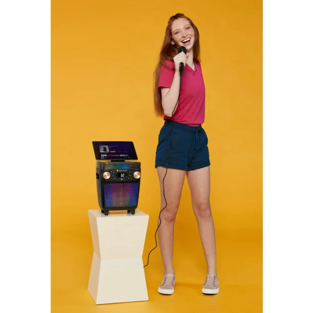New Karaoke Singing Machine Portable Bluetooth Speaker Microphone Light Show Par - Picture 7 of 16